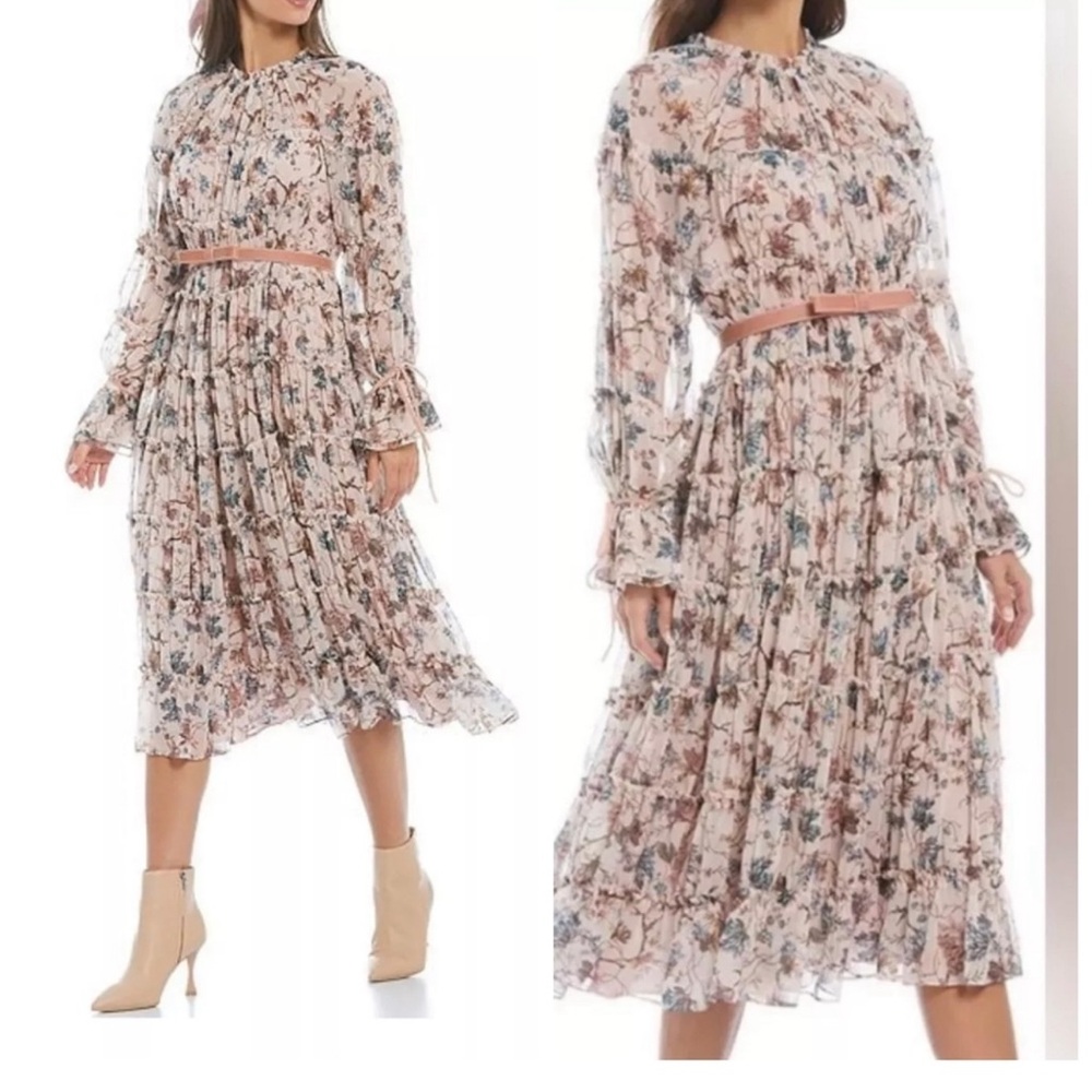 ANTONIO MELANI Floral Print Dress with Belt